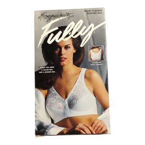 Exquisite Form Fully Front Close Posture Bra White 36C Lace